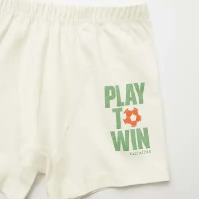 Natuline Organik Erkek Boxer Likralı Play To Win 2li Çağla Yeşili - Ekru - 5