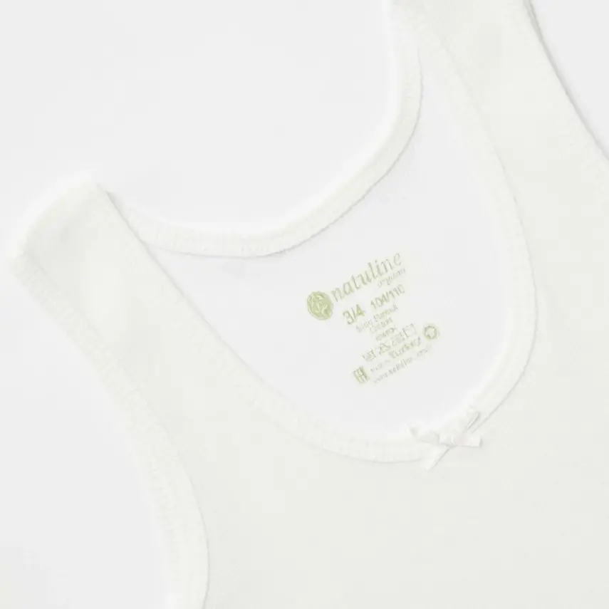 Natuline Organik Kız Bebek Atleti Kaşkorse 2li Beyaz - 3
