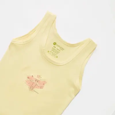 Natuline Organik Kız Bebek Atleti Likralı Queen Swan 2li Açık Mavi - Sarı - 2