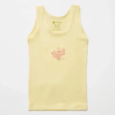 Natuline Organik Kız Bebek Atleti Likralı Queen Swan 2li Açık Mavi - Sarı - 4