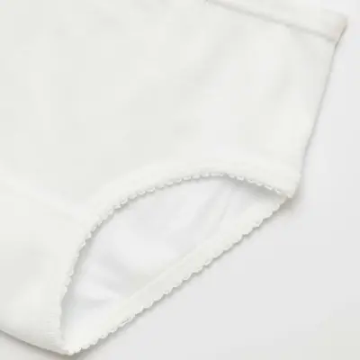 Natuline Organik Kız Külot Kroşatalı Ribana 3lü Beyaz - 3