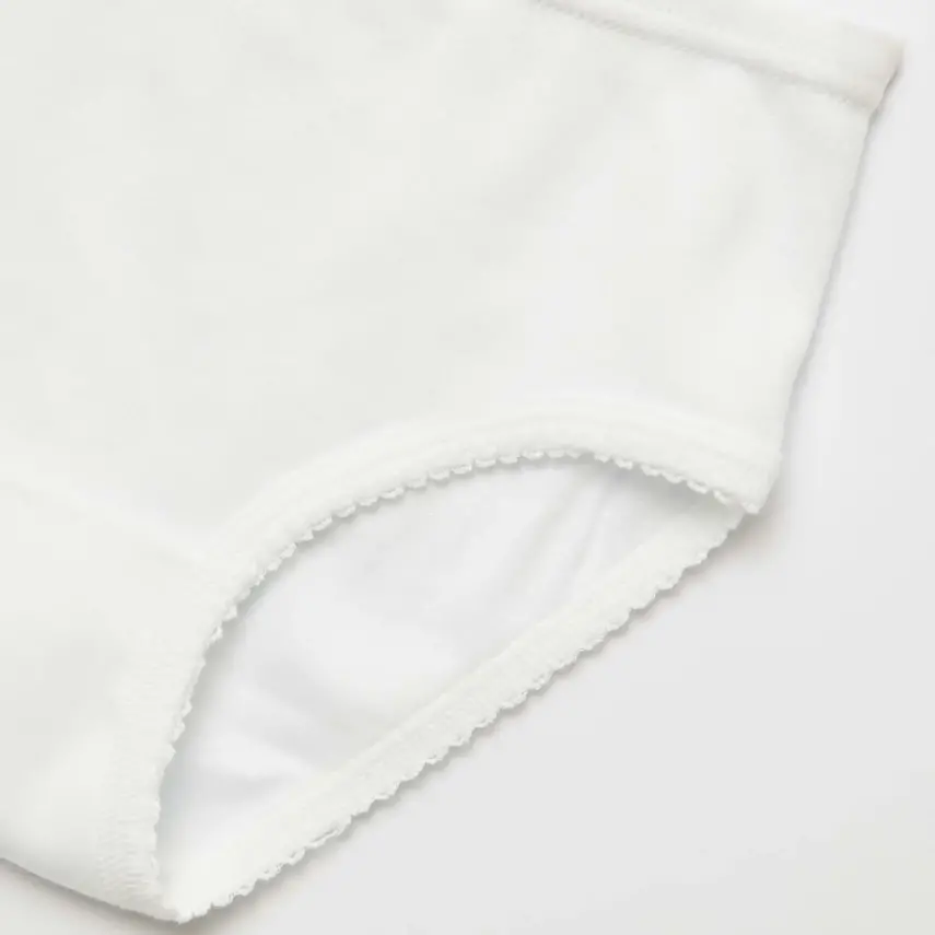 Natuline Organik Kız Külot Kroşatalı Ribana 3lü Beyaz - 3