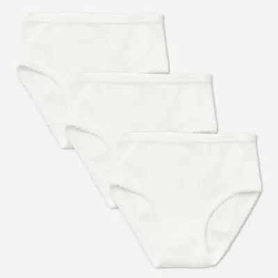 Natuline Organik Kız Külot Kroşatalı Ribana 3lü Beyaz