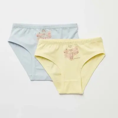 Natuline Organik Kız Külot Likralı Queen Swan 2li Açık Mavi - Sarı