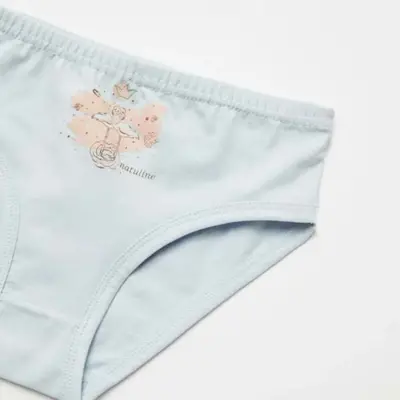 Natuline Organik Kız Külot Likralı Queen Swan 2li Açık Mavi - Sarı - 6