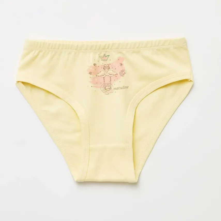 Natuline Organik Kız Külot Likralı Queen Swan 2li Açık Mavi - Sarı - 3