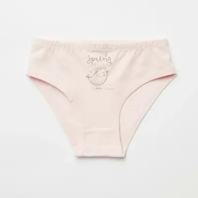 Natuline Organik Kız Slip Likralı Spring Bird 2li Pembe - Ekru - 5