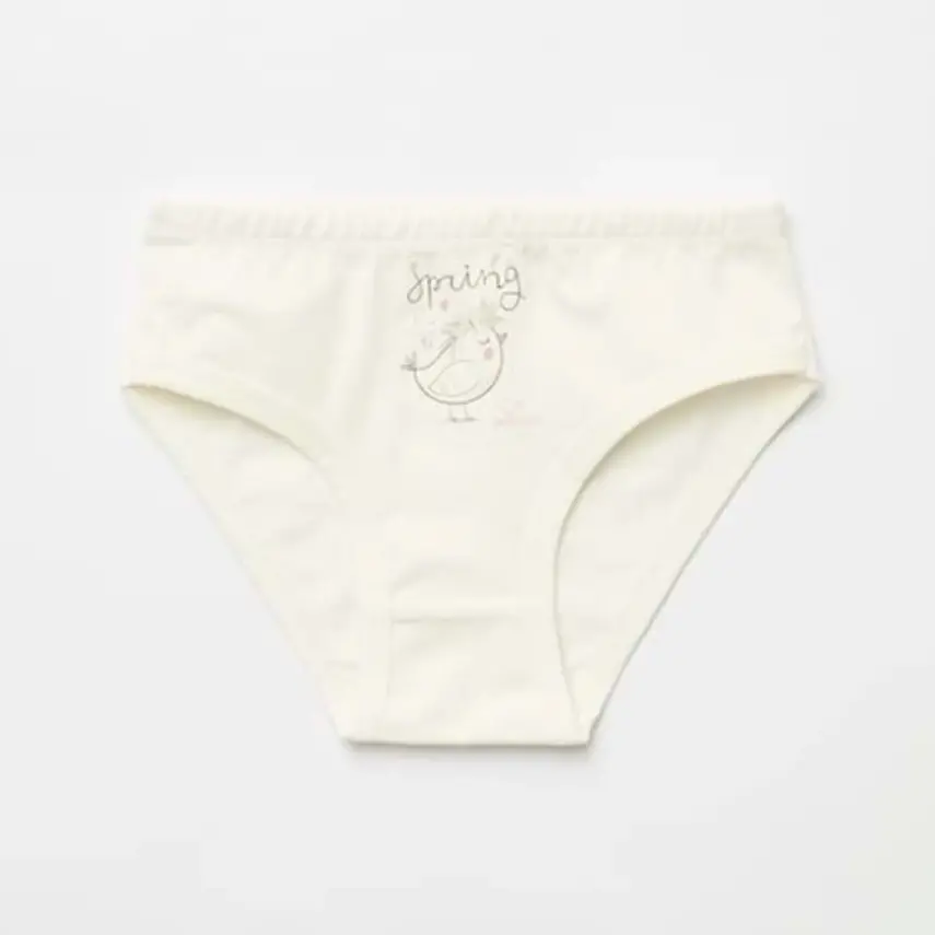 Natuline Organik Kız Slip Likralı Spring Bird 2li Pembe - Ekru - 6