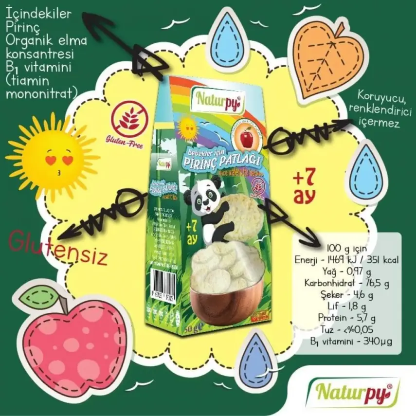 Naturpy Glutensiz Pirinç Patlağı +7 Ay 50 gr - 2