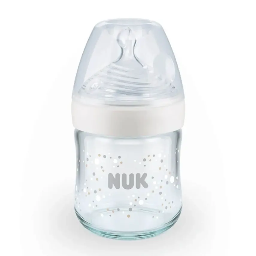 Nuk Nature Sense Isı Göstergeli Cam Biberon 120 ml Beyaz - 1