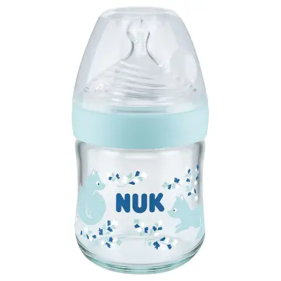 Nuk Nature Sense Isı Göstergeli Cam Biberon 120 ml Mavi - 2