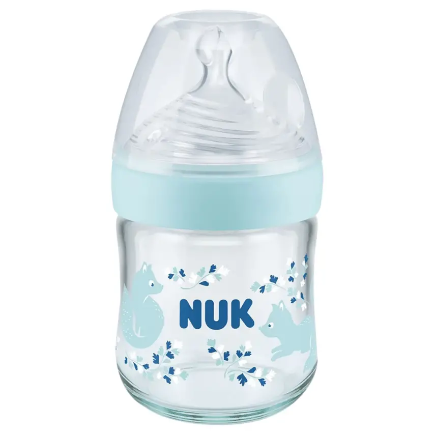 Nuk Nature Sense Isı Göstergeli Cam Biberon 120 ml Mavi - 2