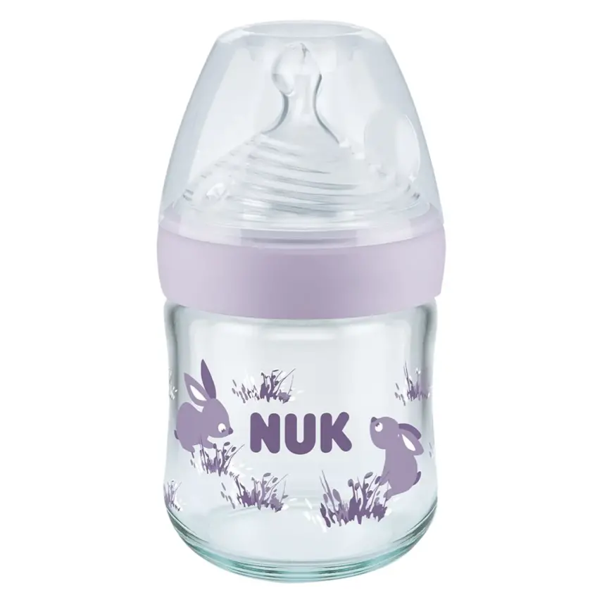 Nuk Nature Sense Isı Göstergeli Cam Biberon 240 ml Lila - 1