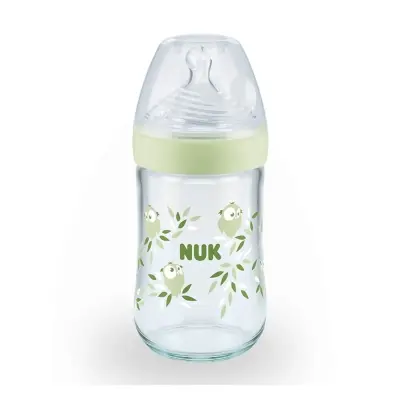 Nuk Nature Sense Isı Göstergeli Cam Biberon 240 ml Yeşil