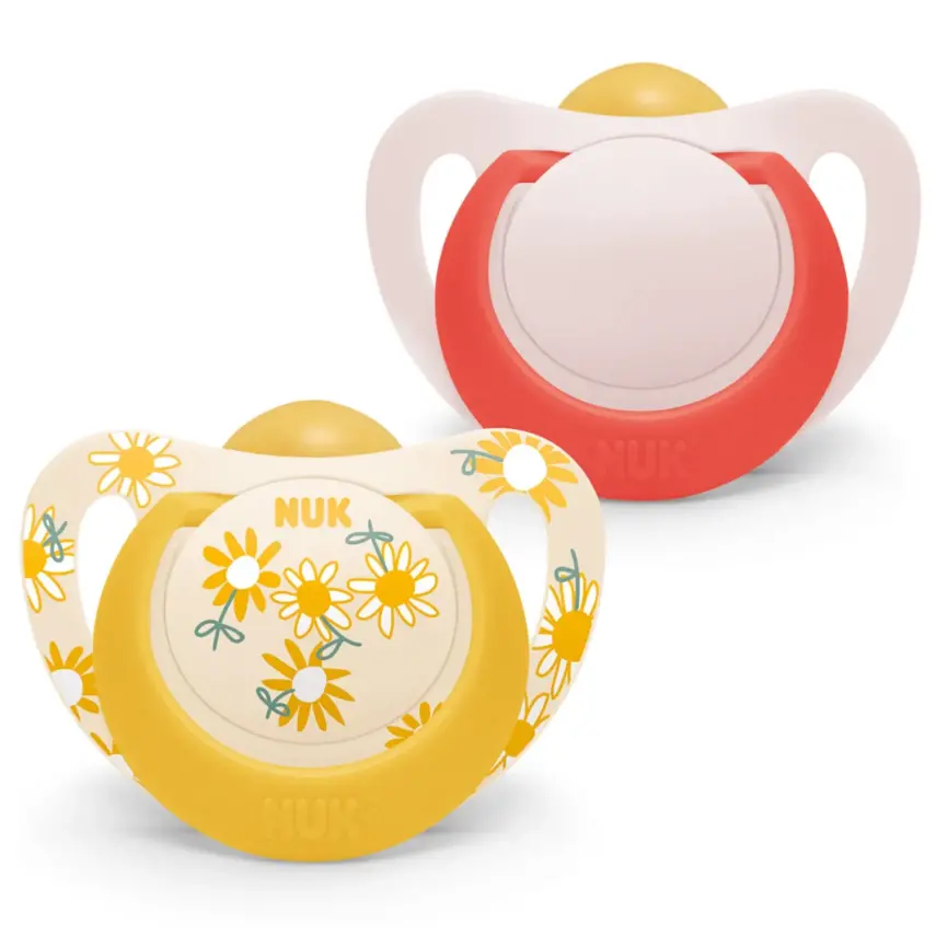 Nuk Star Kauçuk Emzik 2li 6-18 Ay Kız - 1