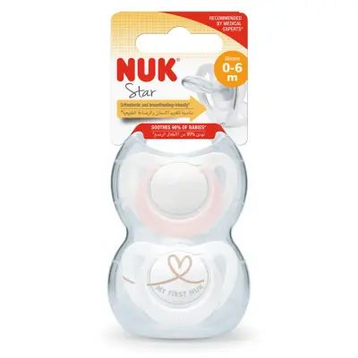 Nuk Star Silikon Emzik 2li 0-6 Ay Kız - 5