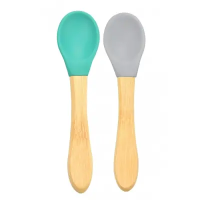OiOi Mama Kaşığı 2li Aqua Green - Powder Grey 