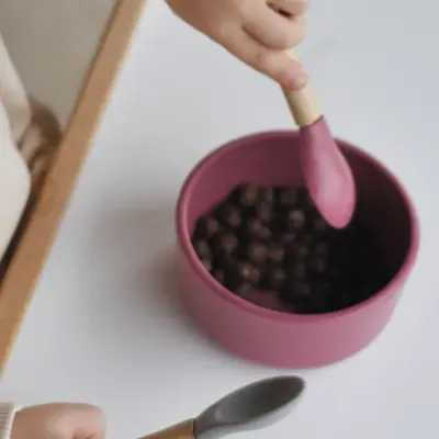 OiOi Mama Kaşığı 2li Powder Grey - Velvet Rose - 12