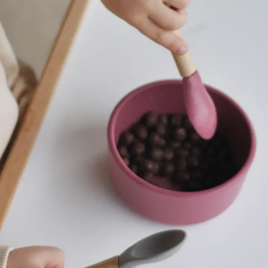 OiOi Mama Kaşığı 2li Powder Grey - Velvet Rose - 12