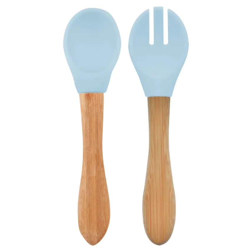 OiOi Mama Kaşığı + Çatal Mineral Blue  - 1