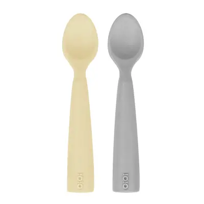 OiOi Nam Nam Mama Kaşığı 2li Mellow Yellow - Powder Grey 