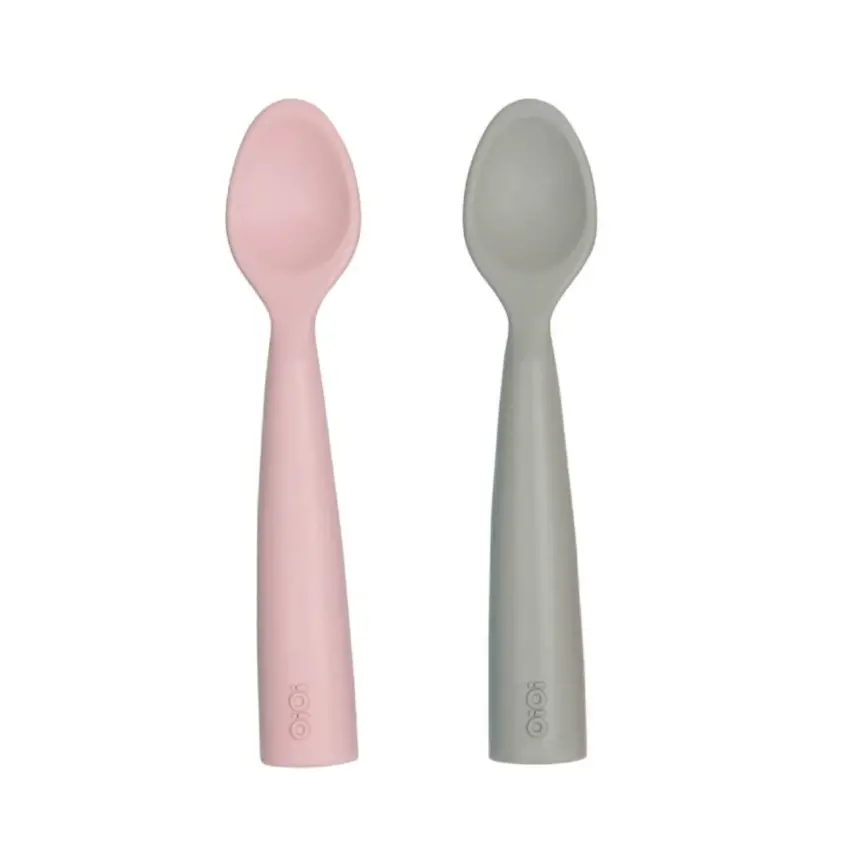 OiOi Nam Nam Mama Kaşığı 2li Pinky Pink - Powder Grey - 1