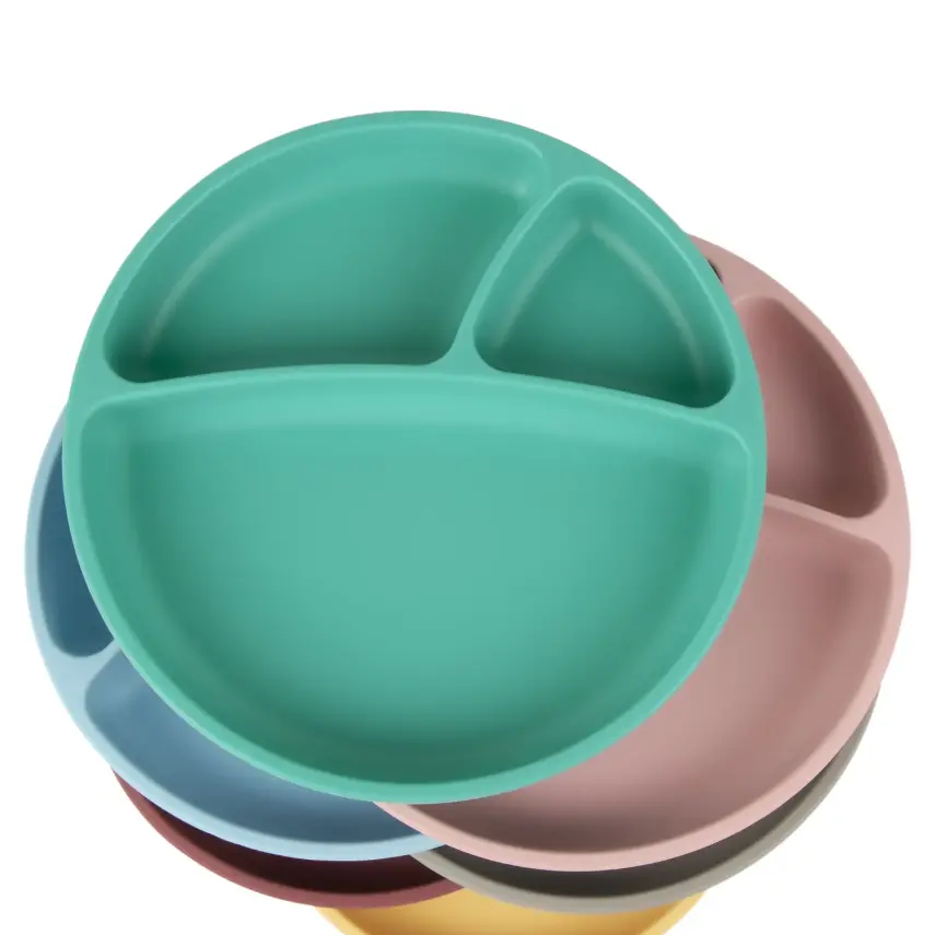 OiOi Porsiyon Vakumlu Mama Tabağı Aqua Green - 2