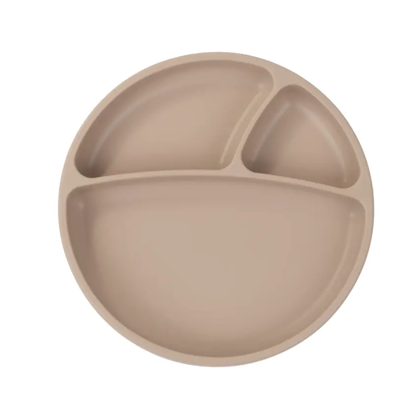 OiOi Porsiyon Vakumlu Mama Tabağı Bubble Beige - 1