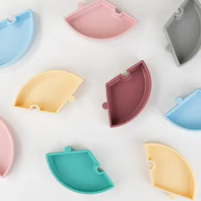 OiOi Puzzle Vakumlu Mama Tabağı Mellow Yellow - Powder Grey - 7