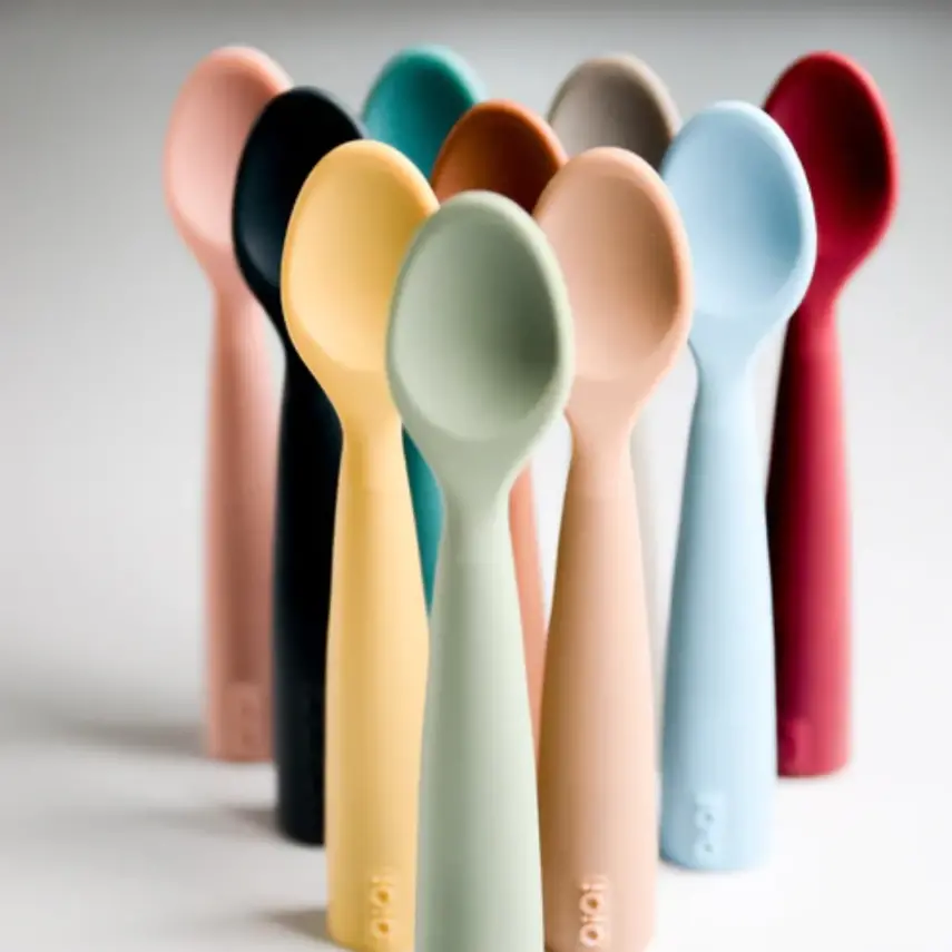 Oioi Puzzle Vakumlu Mama Tabağı+Nam Nam Mama Kaşığı Velvet Rose-Powder Grey - 4