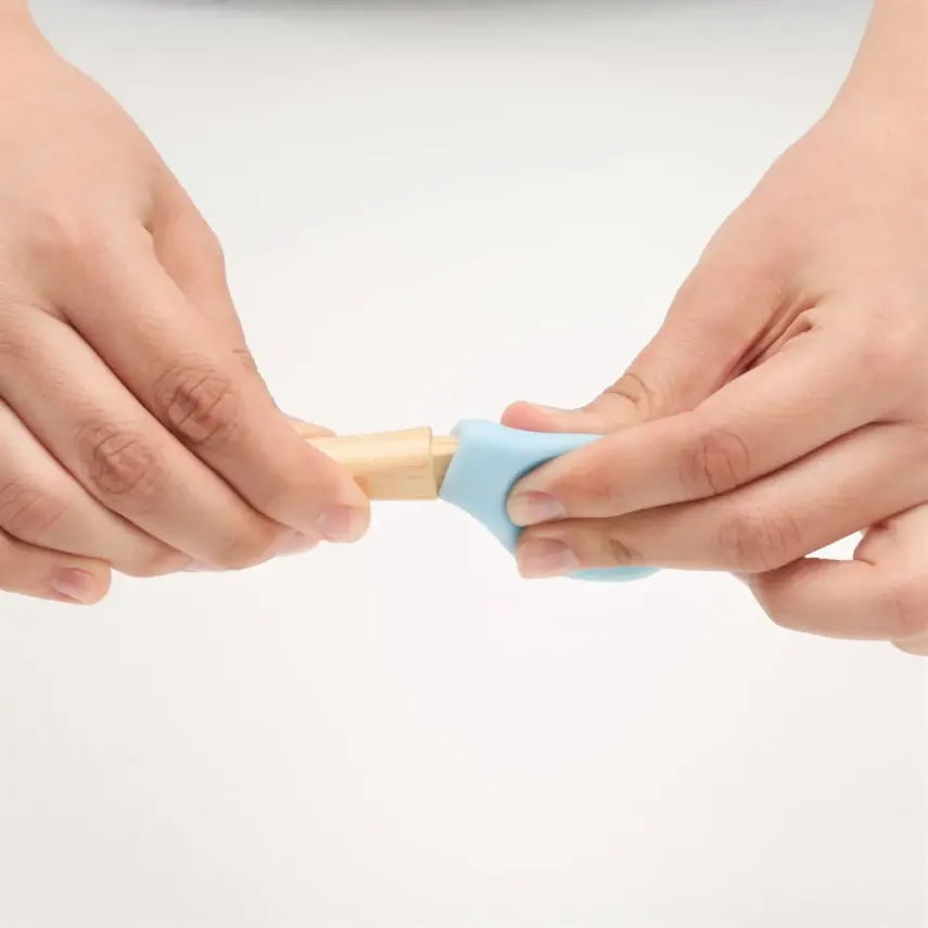 OiOi Silikon Mama Kaşığı 2'li Bambu Saplı Aqua Green/Mineral Blue - 4