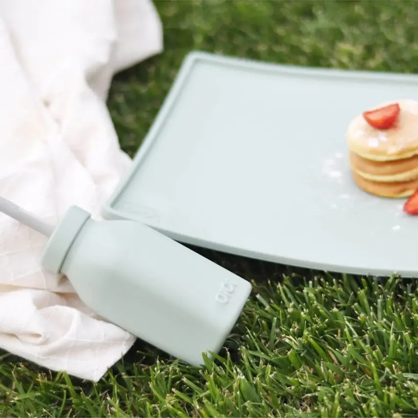 OiOi Şişe + Pipet Pinky Pink - Powder Grey - 3