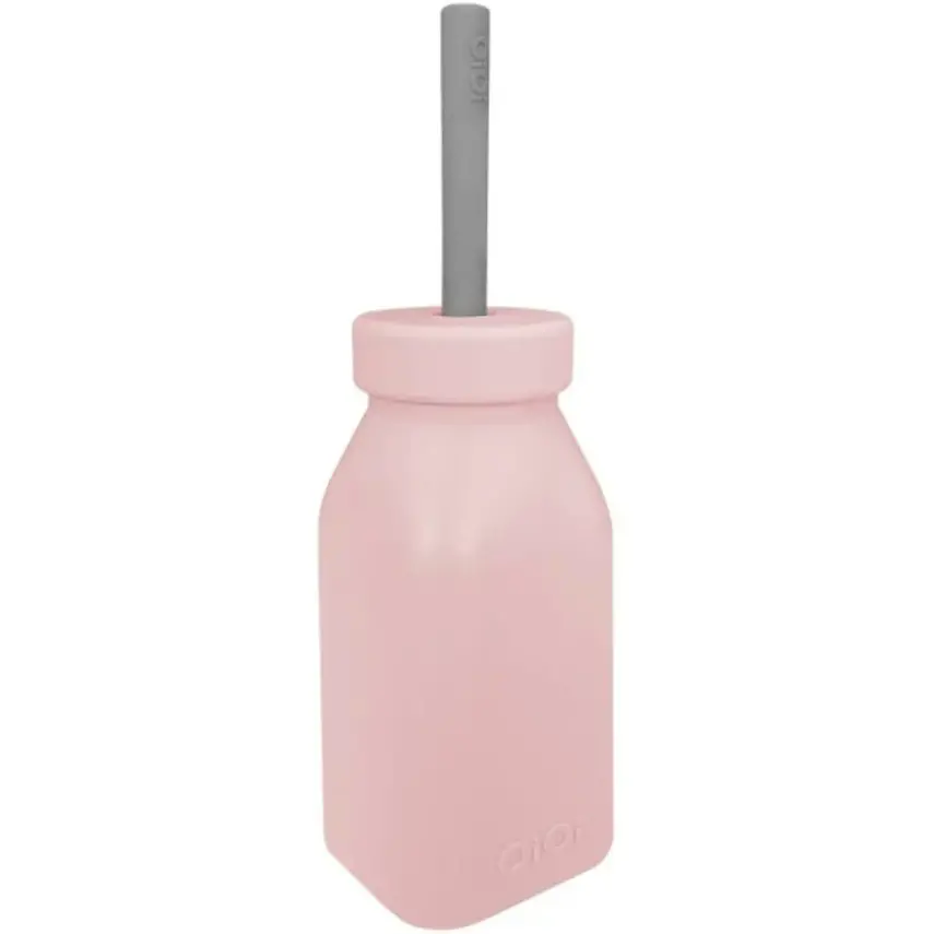 OiOi Şişe + Pipet Pinky Pink - Powder Grey - 1