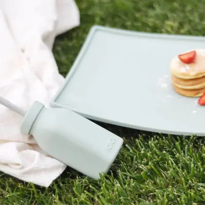 OiOi Şişe + Pipet River Green - Powder Grey - 5