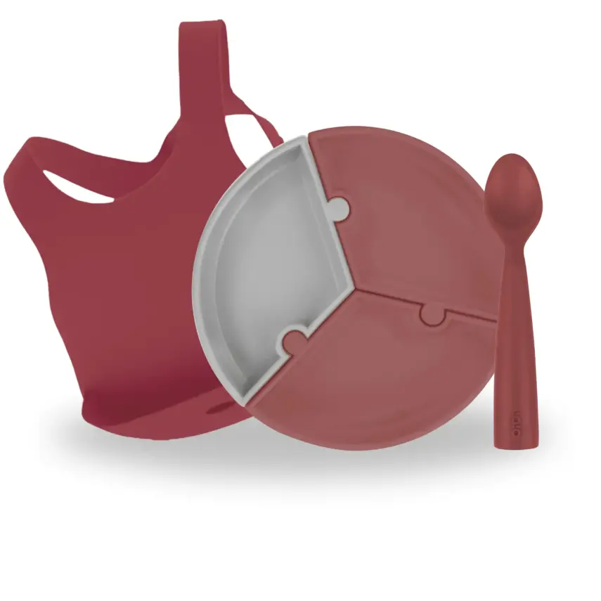 Oioi Yemek Seti Tabak Kaşık Önlük Velvet Rose - 1