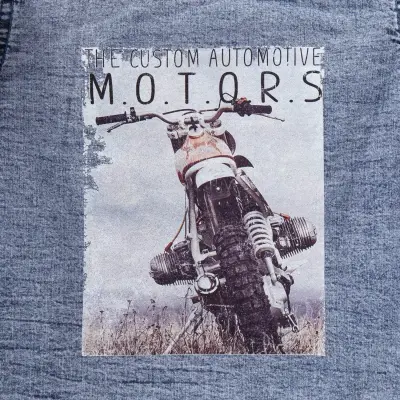 Overdo Erkek Gömlek Kot Welsoft Arkası Baskılı Mavi Denim - 2