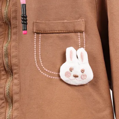 Overdo Kız Ceket Kapüşonlu Kedili Kiremit - 3