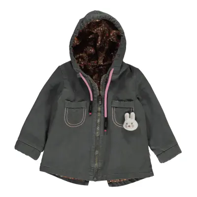 Overdo Kız Ceket Kapüşonlu Renkli Haki 