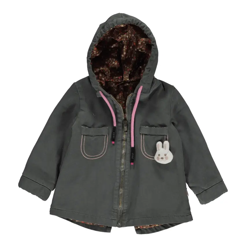 Overdo Kız Ceket Kapüşonlu Renkli Haki - 1