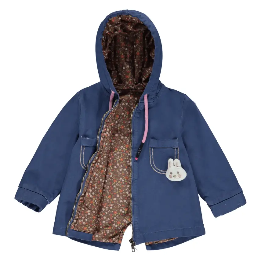 Overdo Kız Ceket Kapüşonlu Renkli İndigo - 5