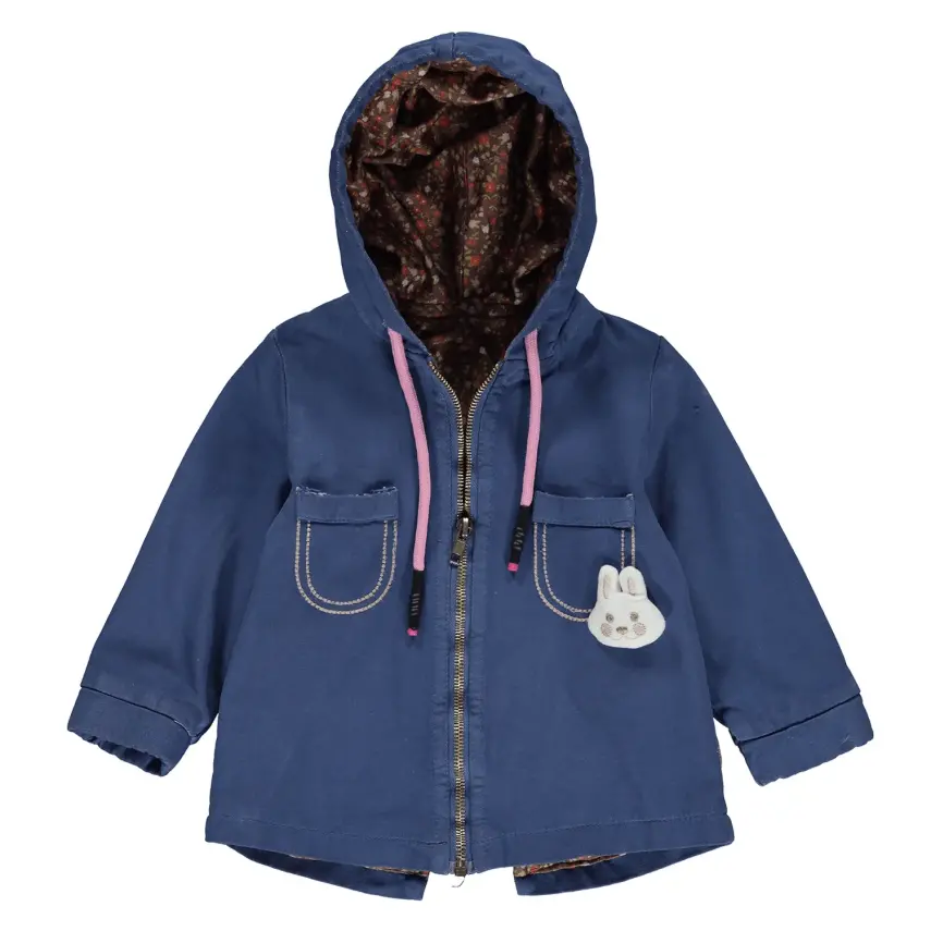 Overdo Kız Ceket Kapüşonlu Renkli İndigo - 4