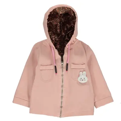Overdo Kız Ceket Kapüşonlu Renkli Pembe