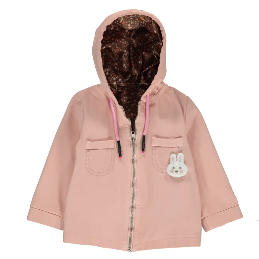 Overdo Kız Ceket Kapüşonlu Renkli Pembe - 1