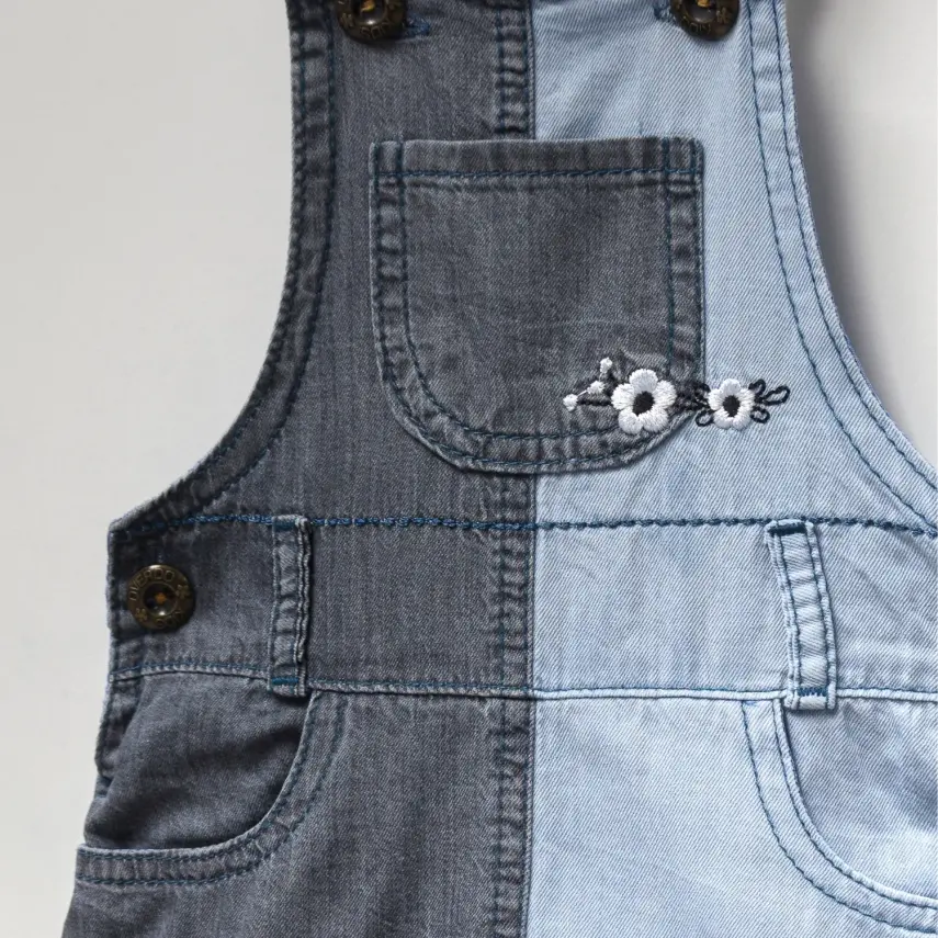 Overdo Kız Jile Kot Çiçek Baskılı Siyah - 2