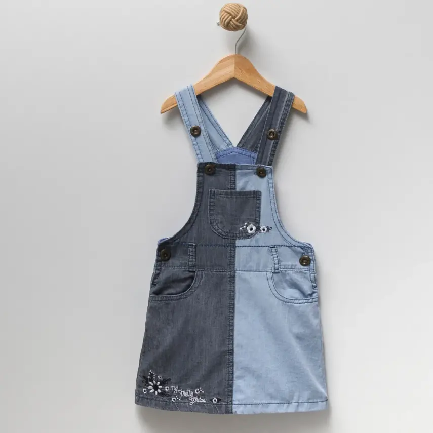 Overdo Kız Jile Kot Çiçek Baskılı Siyah - 1