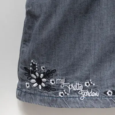 Overdo Kız Jile Kot Çiçek Baskılı Siyah - 3