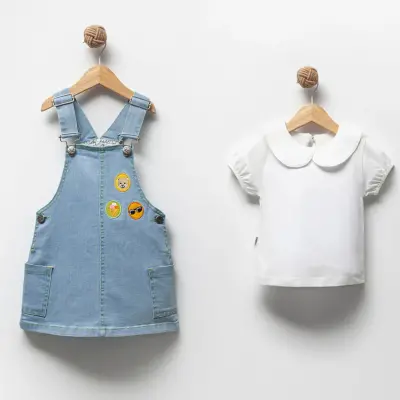 Overdo Kız Jile T-Shirt Takım Ekru