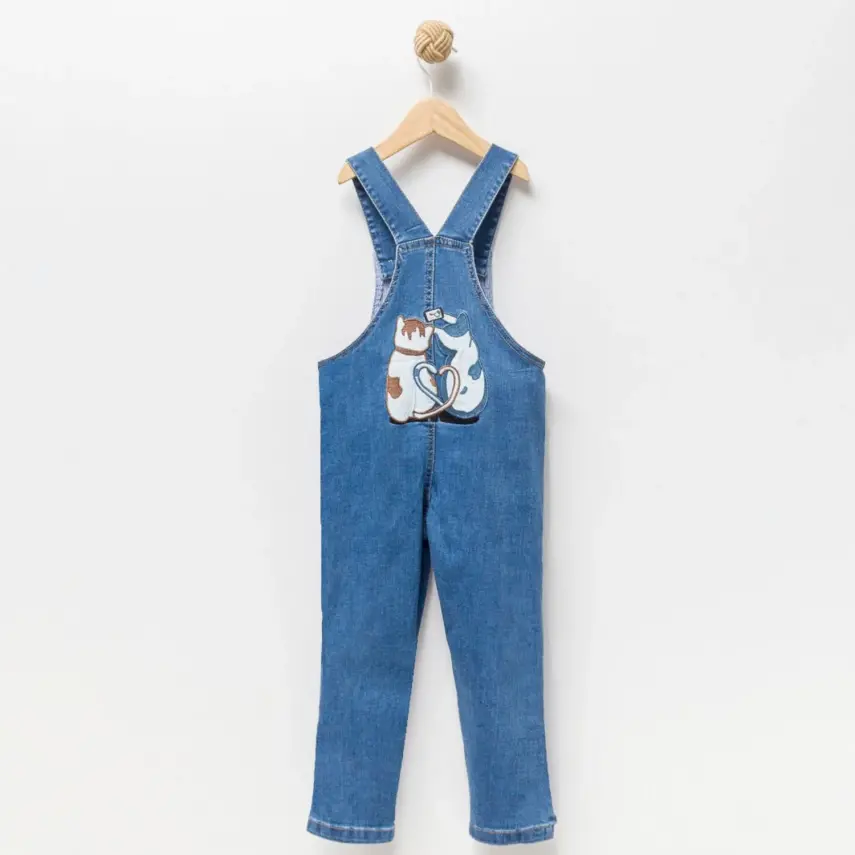 Overdo Salopet Kot Nakışlı Açık Mavi - 2