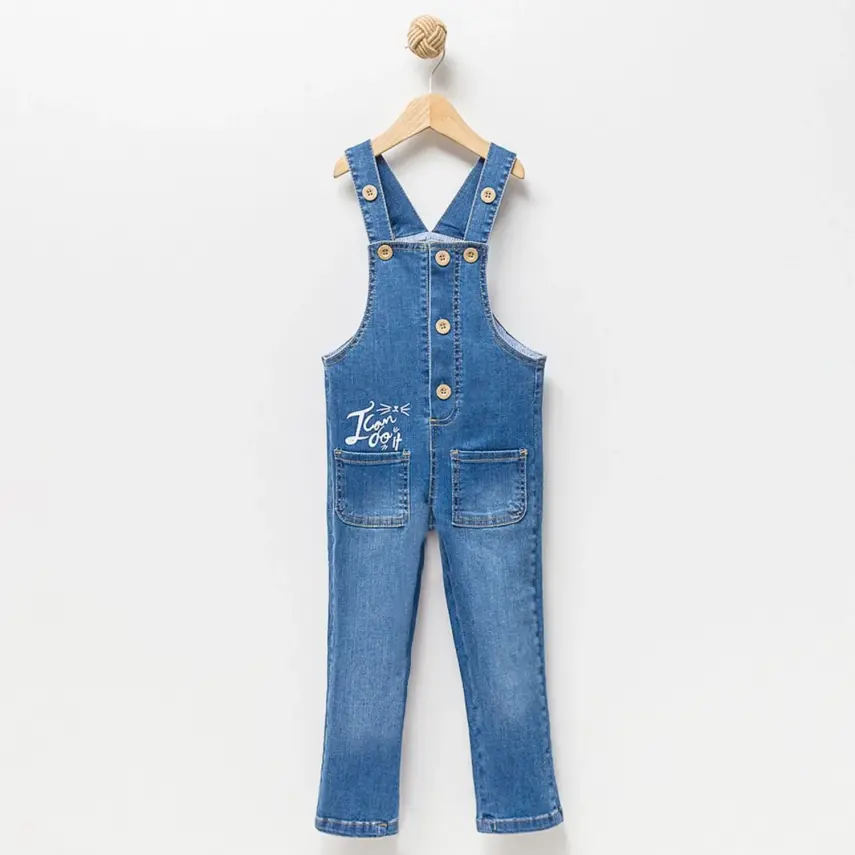 Overdo Salopet Kot Nakışlı Açık Mavi - 1