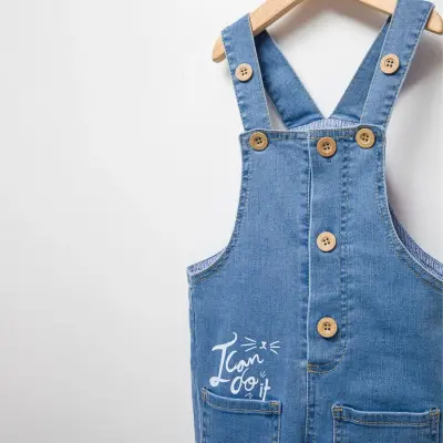 Overdo Salopet Kot Nakışlı Açık Mavi - 4